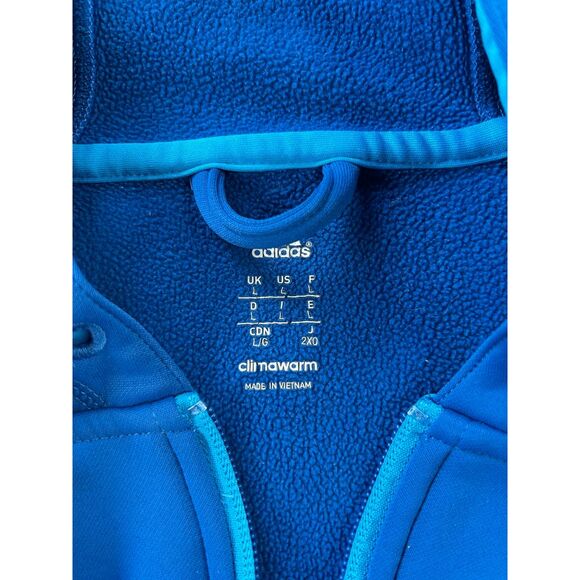 Men's Adidas Zip Up Jacket with Hood, Size Large, Blue/Gray Athletic, Fall - Picture 7 of 8